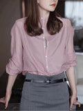 Spring And Autumn 2025 New Women's Design Sense Of Small French Shirt Temperament Collar Shirt Women's Long Sleeve Loose Top