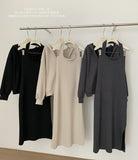 Dopamine Twill Twill 2025 Autumn And Winter New Loose Hooded Neck Dress Two Sets