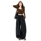 2026 Autumn And Winter New Thick Fashion Free Leisure Sweatpants Women Loose Thin Broad Leg Pants Tide
