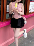 Soft Sister 60 100 Wool Knitted Hollow Top Lace Skirt / Polo Short Sleeve