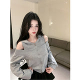 Windy Shoulder Jacket Jacket In Early 2025 Autumn New Gray Hooded Zipper Design Comfortable And Stylish