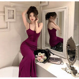 Yujie Wind Sling Dress Women Summer New Hot Girl Sexy Ass Long Dress Body To Close The Waist Pure Fishtail Skirt