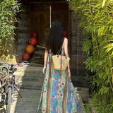 Seaside Vacation With A Joint Dress Women's Summer New French Retro Floral Temperament Casual Beach Dress