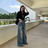 2026 Spring New Products Express Retro Low-Rise Wash Easy Straight Jeans Embroidery Design