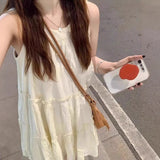 2026 New Small Slingless Hanging Neck Dress Women's Summer Seaside Holiday Fairy Beach Dress