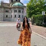 Suitable For Travel To Thailand To Wear Seaside Holiday Temperament Print V Collar Dress Bohemian Beach Dress Summer