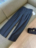 Close Your Eyes Into No D Recommendation! Guest For Italy ~ Fine-Spinning Wool Small Broad Leg Suit Trousers Women Straight High Waist Thin