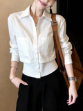 2026 Early Spring New Simple High-End Design Feel Huge Good-Looking Temperament White Fake Two-Piece Women's Clothing