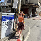 Island Holiday Wind Dopamine Print Knitted Chest Thin Coat Wave Point High Waist Skirt To Take Pictures Of Two Sets