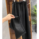 Cow Goods Closed Eyes ~ Fashion Nidle Natural Linen White Pants Women Squid Loose Waist Loose Broad Leg Pants