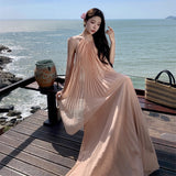 Seaside Holiday Dress Big Show Back Dress High Atmosphere To Take Pictures Goddess Wearing Sexy Fairy Suit Dress