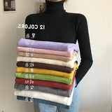 High-Necked Sweater Women 2025 Autumn And Winter Yangqi Inside A Knitted Bottom Shirt Long-Sleeved Cover Solid Color Top Women's Clothing