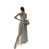 Sanya Seaside Holiday Dress 2025 New Summer White Sling Sling Temperament Slim Skinny Dress