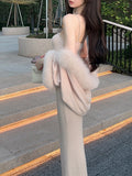 Fumbs Set Reiki Autumn Suit Beautiful Enough Hairy Shawl Chain Hanging Dress Woman