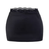 Pure-Wanted Pink Lace Skirt Girl Summer New Hot Girl's Ass Short Skirt High Waist Thin Sexy A-Character Skirt