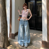Vintage Curds Wide-Legged Jeans Women 2026 Summer New High-Rise Thin Straight Trousers Summer Thin
