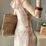 2025 New Young Girl Summer Waist Dress Femininity Thin Dress