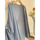 Knitted Coat Autumn Lazy Wind Sun Cardigan Women Summer Long Loose Sling Skirt Outside The Shawl Hooded Shirt Top