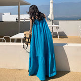 2026 Thai Tourist Beach Dress Women's Seaside Vacation Wearing Sanya White Folded Slings Loose Dress