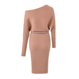The Long Gentle Bag Of The Hip Dress Soft And Comfortable Elastic Thin Size Skirt In The Lean Shoulder