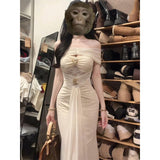 Net Yarn Double-Layer Light Luxury Name Style Temperament Shoulder Dress Tight Dress Beautiful Dress