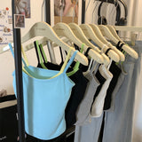 1067 #People's Cotton Fake Two Design With Chest Pad Sling Vest Inside The Women's Summer Wear Hottie Top