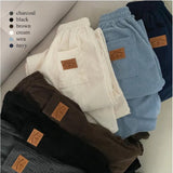 Korean Version Of Loose Waist Casual Retro Wind Breeze Velvet Loose Casual Trousers Women's Pocket Languid Languid Trousers