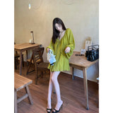 French Temperament V-Neck Lantern Sleeve Dress Women's Summer 2026 New Holiday Style Loose Thin Senior Long Dress