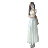 The New French Bubble Sleeves Of The Women's 2026 Summer Dress With A Long Skirt With A Thin Temperament