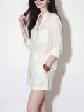Wear A Set Of Early Summer Beautiful Beauty Casual Sunscreen Linen Shirt Shorts Two Sets Of Women