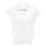 Korean Version Of The Girl Feeling Four Button Summer Retro Doll Collar Casual Short-Sleeved Shirt Top