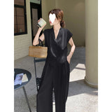 Summer Dress Wears A Set Of Two Sets Of Women's Summer 2026 New French Famous Vest Broad Leg Trousers Set