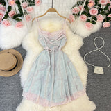 Super Fairy Seaside Vacation Beautiful Milk Spicy Pure Wind To Close The Waist Dress Fairy 2025 Temperament Sling Skirt