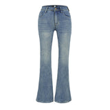 Vintage Micro-Tight Jeans Women Low-Rise Straight Slacks Retro-Buff Trousers New