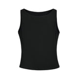 Vintage Black Sling Vest Wears Summer New Sleeveless T-Shirt Short Bottom Top
