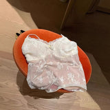 Early Spring New Bosom Sexy Hottie Sleeveless Bottom With French V-Neck Double Lace Sling Waist Vest Woman