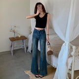 Vintage Blue Micro-Tipped Jeans Without Legs Hot Babes Feel Like Jeans Women's Trousers Plus Light Blue Trousers