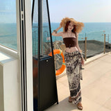 Lazy Holiday Hottie Bra Sling Vest Summer Sexy Irregular Half Skirt Two-Piece Travel Wear