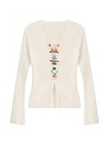 Handmade Nail Bead Knitted Knitted Knitted Knitted Shirt With A New Chinese Top Woman