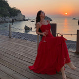 2025 Other Side Flower Design Feeling Waist Lotus Leaf Side Dress Dress Sanya Holiday Temperament Dress