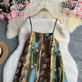 Spring And Summer 2025 New Yunnan Xinjiang Seaside Tourism Photo Bohemia Oil Painting Strapped Long Skirt Set