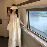 2025 New Sweet Chiffon Neck Dress Fairy Summer Seaside Holiday Dress Temperament High-Level Feeling Shoulders