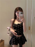 French Girl Bow Lace Sling Babes Home Dress Summer 2025 New Vest Shorts Three-Piece Summer