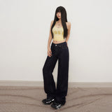 YC&2 Color Retro Low-Rise Loose Straight Pants Irregular Waist Design Spousy Thin Jeans Women Spring And Summer