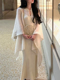 Lazy Shawl Dress With Shawl Dress In Autumn Design Of Fishtail Cheongsam Knitted Dress