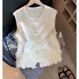 New Chinese Three-Dimensional Flowers Under The Sleeveless Top Of The Women's Summer New High-End Feeling Thin Shoulder Vest