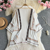 Bohemian Holiday Coat Woman Summer Beach Outside Wearing Heavy Industry Embroidery Loose Cardigan Shawl Sun Protection Shirt