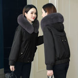 Pai Over The Women's Winter New Cotton Coat Small Man To Thicken The Waist To Keep Warm Collar Coat