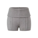 Sweet Babes Pink Knitted Jersey Shorts Trousers Autumn High-Waist Elastic Slimming Hot Pants New