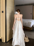 Seaside Holiday Wind And Wind Hanging Neck Dress Beach Dress Early Spring With Chest Cushion A Skirt Pure Desire To Hollow Long Dress